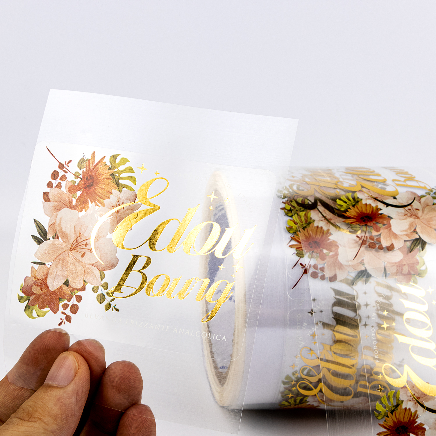 Étiquette de luxe transparente