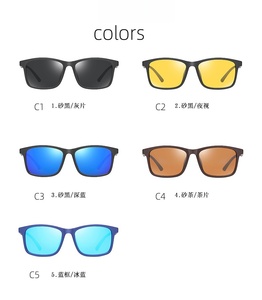 Lunettes de soleil carrées pour hommes UV400 Vision nocturne Lentille jaune Anti-éblouissement Conduite Conducteur TAC Lunettes de soleil polarisées - Product Image 6