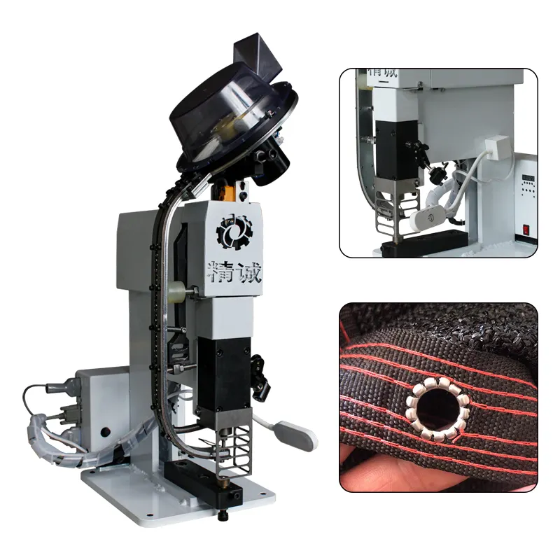 Máquina semiautomática de ajuste de agujero de botón, ojal de cartón de 3/4/5mm