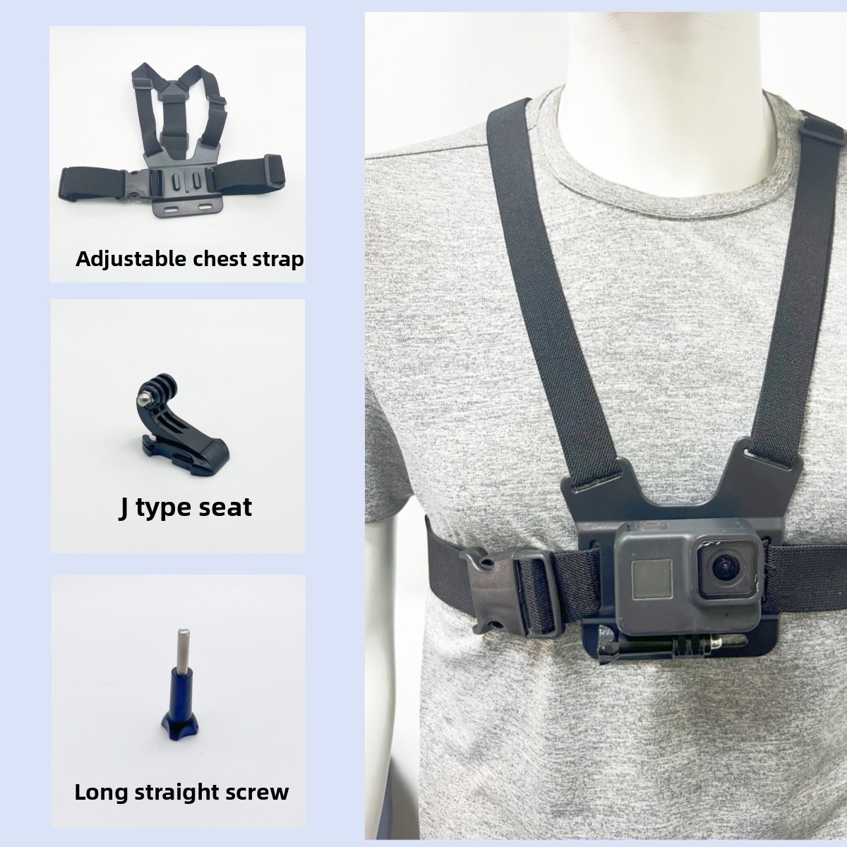 Black(3-piece chest strap set)
