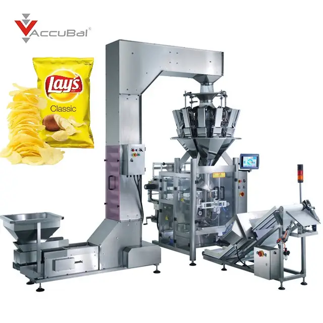 AccuBal tam otomatik tartım sistemleri dikey vffs patates cipsi paketleme makinesi multihead kantarı