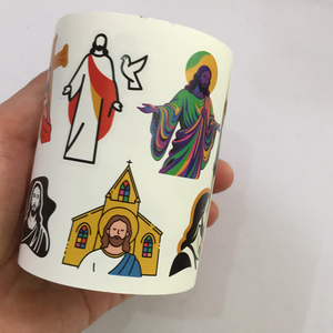 480 Pegatinas por Rollo para Álbumes de Recortes, Pegatinas Católicas de Jesús y la Virgen María, Rollo de Pegatinas Impermeables para Botellas, Teléfonos, Cuadernos, Regalos Promocionales - Product Image 4