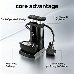<span class=keywords><strong>Pompe</strong></span> à <span class=keywords><strong>pied</strong></span> portable Worldcycle Mini 1-Way en acier pour <span class=keywords><strong>VTT</strong></span> avec manomètre 85 PSI haute pression, modèle étanche 3518S pour <span class=keywords><strong>VTT</strong></span> - Product Image 3