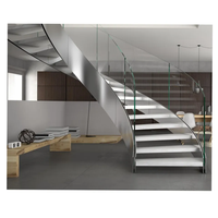Escalier d'intérieur incurvé moderne de haute qualité Escalier intérieur en colimaçon en verre feuilleté avec garde-corps en verre
