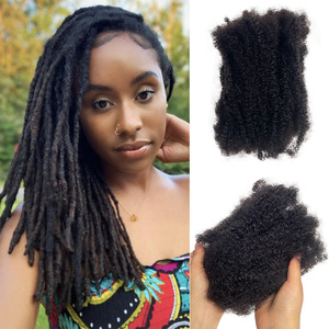 Accessoires pour perruques : Mèches de cheveux humains en soie, style Afro Kinky Bulk Rasta Dreadlocks, pour <span class=keywords><strong>coiffure</strong></span>, peuvent être permanentées, modèle PP-30 - Product Image 5