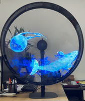 Ventilateur d'hologramme 3D super haute résolution de 56cm avec support de bureau réglable couvercle de Protection détachable projecteur holographique 3D