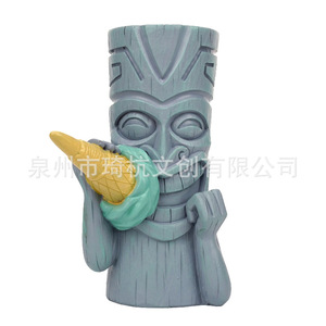 Vase Tote Mayan avec motif crème glacée, pot de fleurs de bureau en résine synthétique, style bohème, décoration d'intérieur - Product Image 5