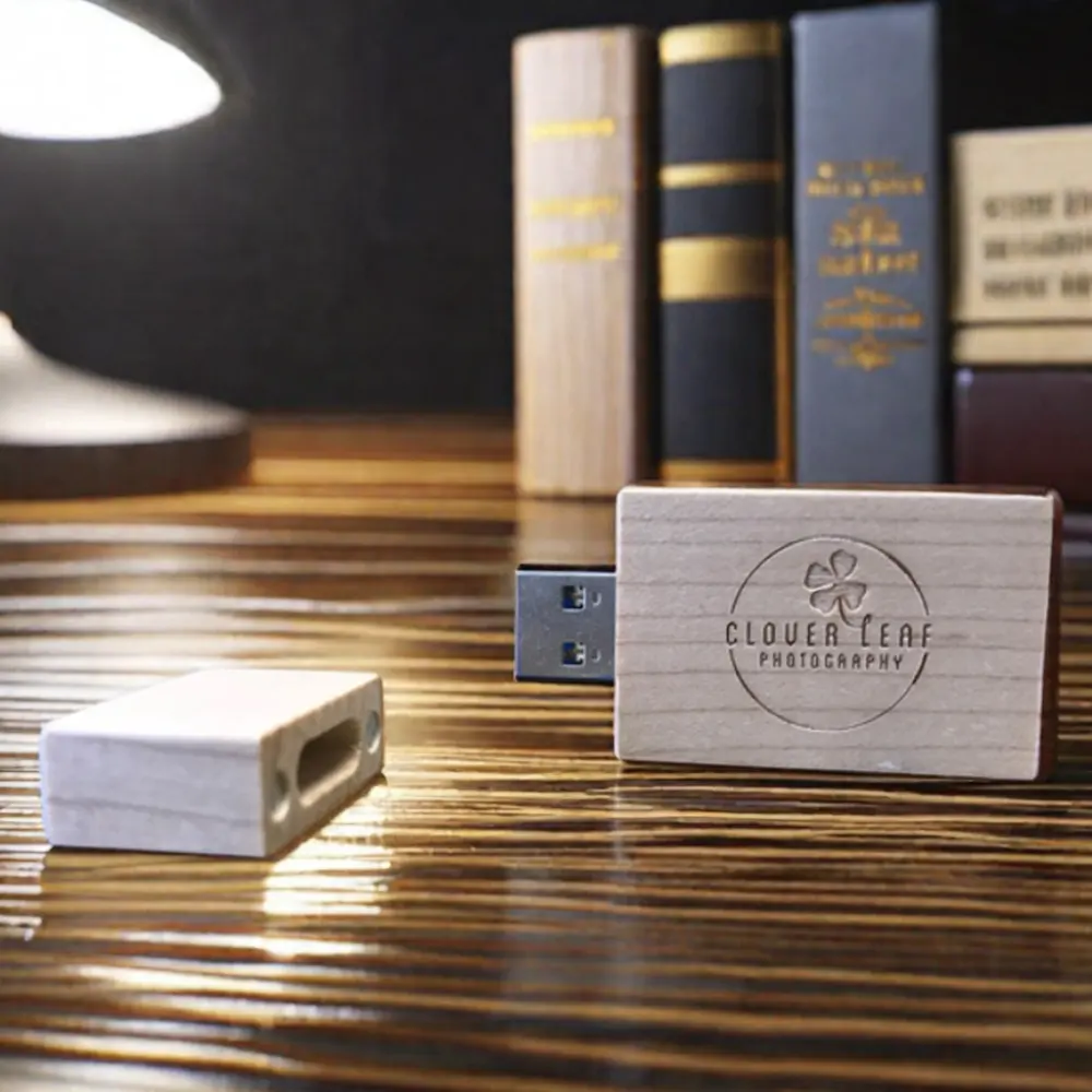 Memoria USB OEM de madera de nogal, Memoria USB de madera de 2GB, 4GB, 8GB, 16GB, logotipo personalizado con caja de madera de regalo para regalo de boda
