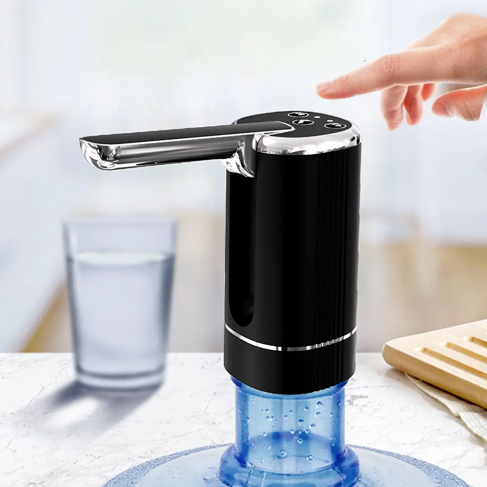 Pompa Dispenser air 5 galon lipat Manual, pompa Dispenser air 5 galon untuk rumah tangga dapat diisi ulang Usb Tipe C