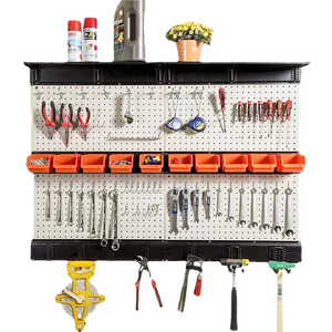Étagères métalliques à fonctions multiples Peg Wall Gym Hanging On Concrete Wall Best Pegboard For Tools With Bacs - Product Image 5