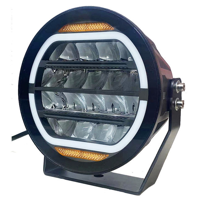 5 Inch Round LED Driving Lights 12V 24V 60W with Amber DRL Red White Blue Halo LED Auxiliary Work Lamp for Truck Offroad