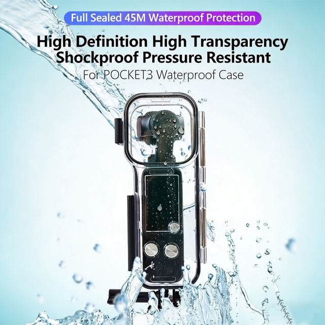 IP68 60M Action Camera Underwater Housing Waterproof Case for DJI Osmo Pocket 3 Shockproof Dustproof Protective Shell Glass Lens