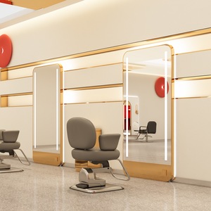 Mueble de Salón de Belleza y Peluquería Jincheng de Alta Calidad con Espejo LED y Lámpara de Lujo - Product Image 1
