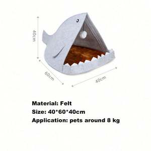 Best Selling Premium Felt Cat <b>Bed</b> Soft Cute Pet Tent Seasons Universal <b>House</b> Wool Felt Small Dog Nest With Detachable Pad - Product Image 6