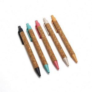 Custom Degradable Recyclable Eco-friendly Colored Wheat Straw Kraft Paper Tube Ballpoint Pens 1.0mm Logo Promotional Set - Product Image 2