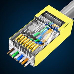 ขั้วต่อเครือข่ายแบบมีฉนวนป้องกัน Rj45 8 คอร์ ชุบทอง แบบเสียบผ่านรู - Product Image 1