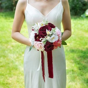 Bouquets de fleurs artificielles 2026 pour demoiselles d'honneur, bouquets de mariage pour la mariée, cadeau pour les professeurs de mariage - Product Image 4