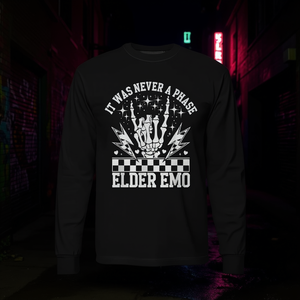 T-shirt à manches longues Elder Emo It Was Never A Phase, design graphique, vêtements unisexes - Product Image 3
