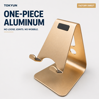 Support de téléphone de bureau universel en alliage d'aluminium monobloc, support antidérapant pour téléphone portable et tablette, OEM ODM, logo personnalisé