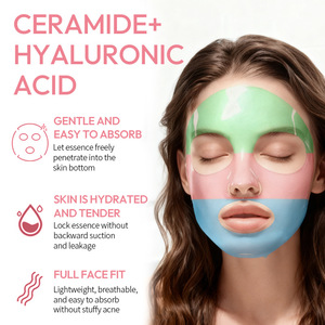 Masque facial en hydrogel blanchissant à étiquette privée OEM, acide hyaluronique, masque en feuille d'<span class=keywords><strong>aquagel</strong></span> arc-en-ciel, vitamine C - Product Image 4