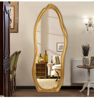 Ganzkörper-Wandspiegel Gold Wellig Organisch Unregelmäßig Modern Glamourös für Schlafzimmer Wohnzimmer Eingangsbereich Heim-Dekor Großhandel
