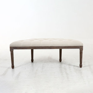 Moderne Meubles De Chambre À Coucher En Bois de Caoutchouc Solide Ksf25001 Coton Lin Antique <span class=keywords><strong>Banc</strong></span> En Bois - Product Image 1