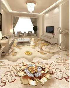 Customized 3D Epoxy High Glossy Self-adhesive Floor Stickers For Interior Decor