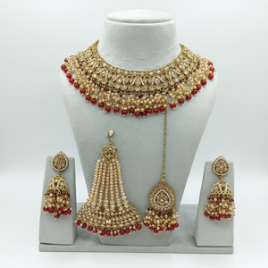 Royal White Alloy Ethnic Pearl Kundan Bridal <b>Set</b> Heavy <b>Gold</b> Plated Choker Handcrafted Engagement Wedding Anniversary Party Gift - Product Image 2