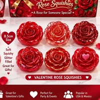 Peluche Vaseline Rose Squishy Saint-Valentin, jouet à remontée lente style boulette vapeur, boîte surprise, boîte de présentation, cadeau Saint-Valentin