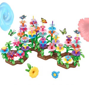 Jouets en blocs pour filles, assemblage de fleurs, <span class=keywords><strong>jeu</strong></span> de démontage, jouets d'empilage, bricolage, ensembles de jardin de fleurs papillon, jouets de construction - Product Image 4