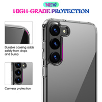 Casing HP Transparan Anti Benturan Akrilik TPU Sederhana untuk Samsung S23