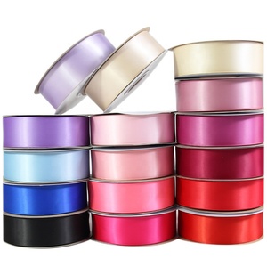 Ruban en satin <span class=keywords><strong>rouge</strong></span> 100 % polyester double face écologique 4 cm 100 yards pour emballage cadeau, idéal pour la fête des Mères - Product Image 6