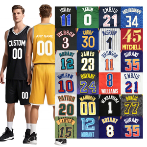 Maillots de <span class=keywords><strong>Basket</strong></span> Rétro Homme Personnalisés de Haute Qualité à Prix de Gros – Irving, Embiid, Antetokounmpo, Butler, Williams, Durant, <span class=keywords><strong>James</strong></span>, White - Product Image 1