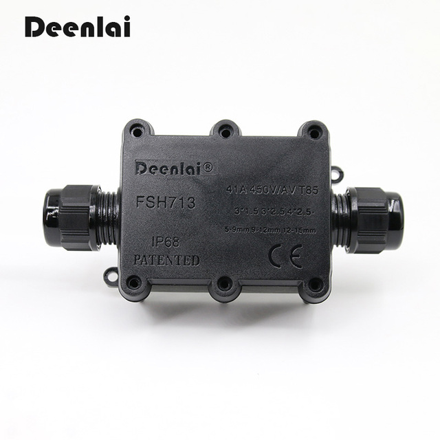 Deenlai IP68 Mini Electric Junction Box 2-Way IP67 IP68 Wire Connection Electronic 41A Waterproof Enclosure FSH713 with Terminal