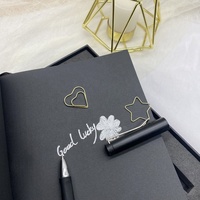 Papaye — ensemble de Journal intime en papier noir A5, avec stylo, personnalisé, pour Journal