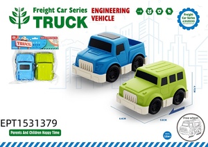 EPT 18M+ Juego de Camiones de Transporte de Plástico con Fricción y Diseño de Dibujos Animados con 4 Mini Coches para Niños Pequeños - Product Image 4