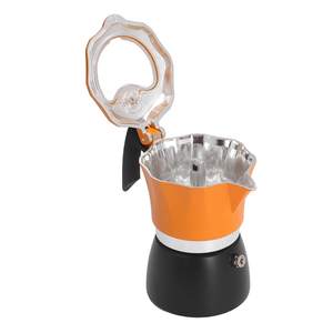 Cafetière à expresso italienne Moka Pot pour cuisinière <span class=keywords><strong>avec</strong></span> couvercle transparent 3 à 6 tasses <span class=keywords><strong>Percolateur</strong></span> à café en aluminium - Product Image 2