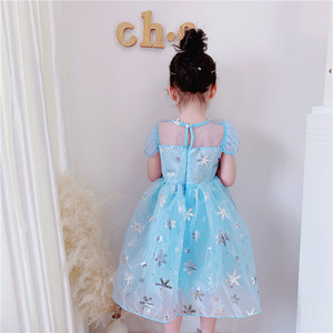 Di modo di Paillettes <span class=keywords><strong>Vestito</strong></span> Congelato Ragazza Congelati elsa costume vestiti del bambino elsa Dress congelato per le ragazze - Product Image 5