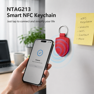 Llavero NFC de Cuero Personalizado, Etiqueta Inteligente NTAG213, <span class=keywords><strong>Tarjeta</strong></span> de Visita Digital para Regalos Empresariales, Compartir Contactos y Sitios Web - Product Image 3