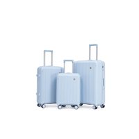 Ensemble de bagages rigides en PP au design tendance, valises à roulettes légères, ensemble de sacs de voyage flexibles 3 pièces, bagage cabine