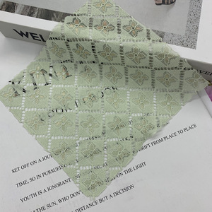 Tela de encaje hueca con patrón floral cúbico de encaje fino ecológico HG, encaje de malla con hilo de colores <span class=keywords><strong>para</strong></span> vestido de novia - Product Image 2
