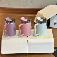 Taza de Viaje para Cerveza de 12 oz, Personalizada con Grabado Láser, Taza de Café Colorida con Asa, Taza Térmica de Acero Inoxidable 304