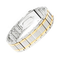 Pulsera Cuántica de Salud con Iones Negativos para Hombre, de Acero Inoxidable, con Correa Ajustable, Joyería Magnética para el Cuidado de la Salud y Alivio del Dolor
