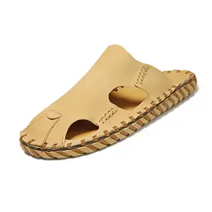 Baotou Shoes,Sandals,Summer Leather Slippers,Retro Trend Men's Shoes