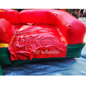 Château gonflable commercial d'extérieur avec toboggan aquatique, thème dinosaure, <span class=keywords><strong>cabane</strong></span> en rondins, pour fêtes - Product Image 6