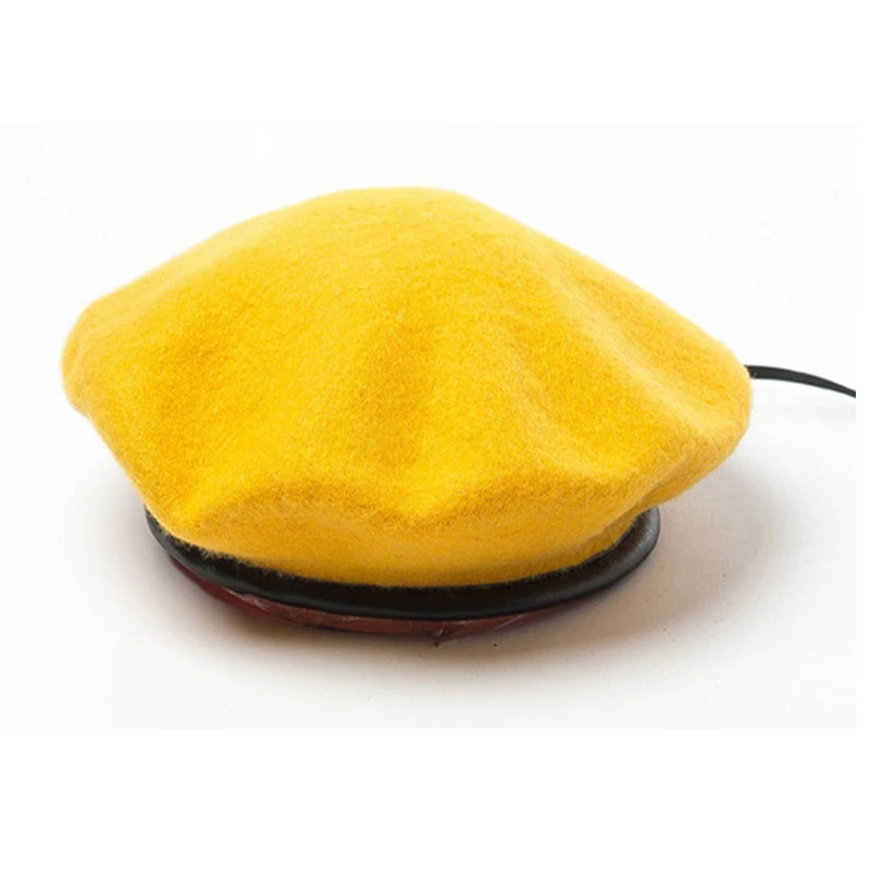 French Beret Women Autumn Winter Wool Leather Female Japanese Beret Vintage Blue Yellow Purple Green Womens Beret Hat