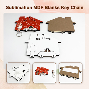 Décoration de carnet personnel, cadeaux de la Saint-Valentin, supports de sublimation personnalisés, <span class=keywords><strong>porte</strong></span>-clés en MDF - Product Image 1