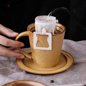 Taiwan Handmade Rock Clay Rough Pottery Retro Japanese Style Coffee Mug Ceramic Drip Bag Coffee Cup - Product Image 1