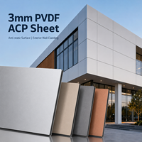 Panel Compuesto de Aluminio Alucobond de 3mm PVDF ACP, Económico y Popular, Antiestático, Revestimiento de Pared Exterior Moderno