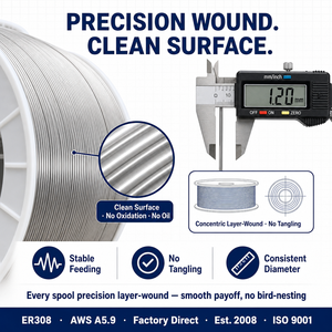Filo in Acciaio Inossidabile ER308 ER308L <span class=keywords><strong>0</strong></span>.8mm 1.2mm 15kg AWS A5.9 Filo Solido per Saldatura MIG in Acciaio Inox Produttore Cinese - Product Image 3